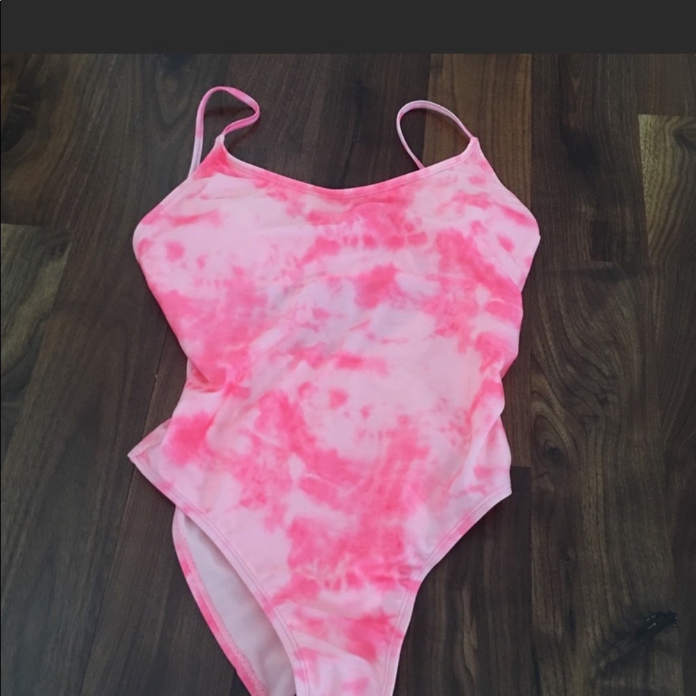 Sunset orange Pink Tye-Dye swim suit